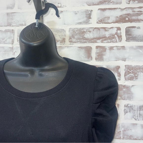 Rebecca Minkoff Janine Black Sweatshirt with Puff Sleeves XL - Picture 2 of 5